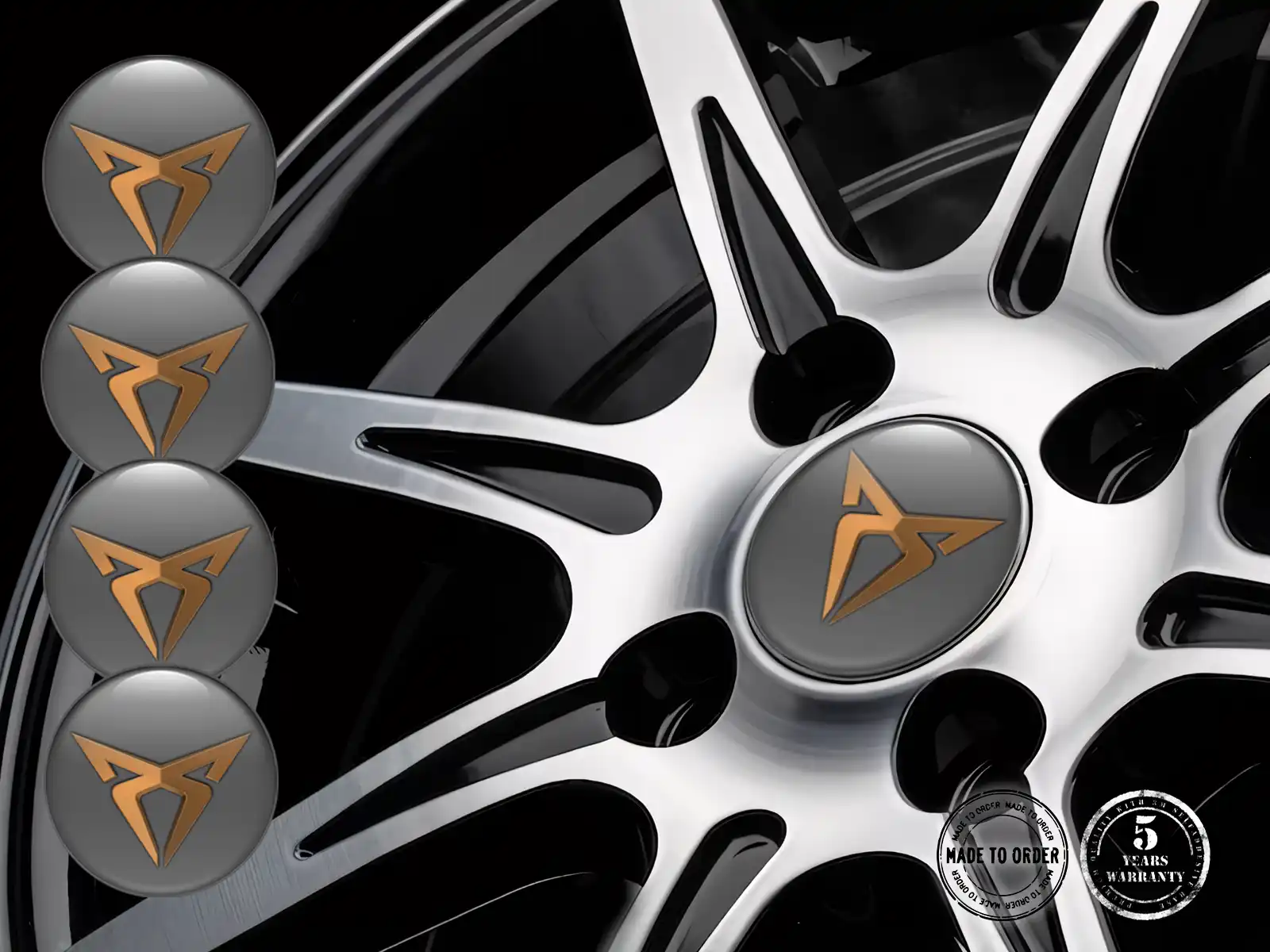 Seat Cupra Silikonaufkleber Stil Gewölbte Felgenembleme